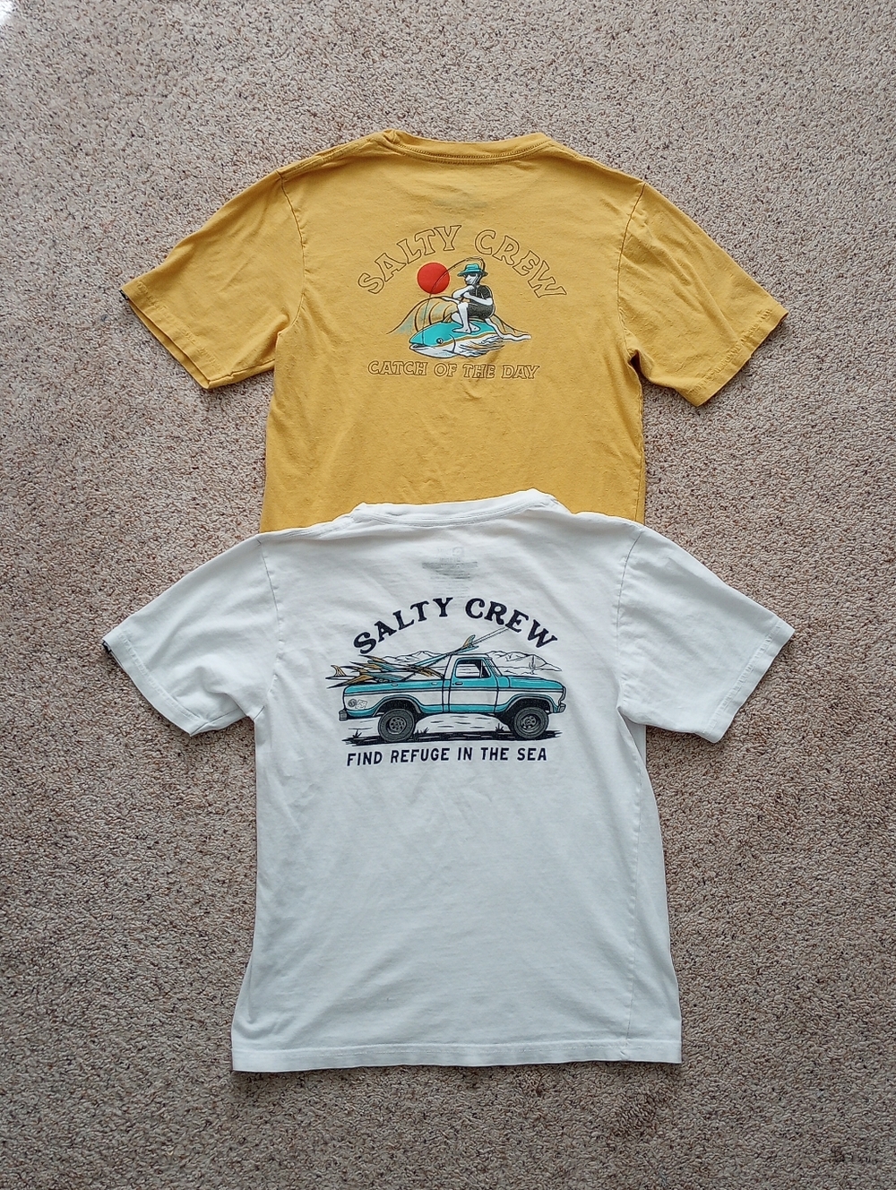 2 Salty Crew Graphic T-shirts Size Medium